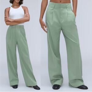 Everlane The Way-High Drape Pant Wide Leg HighWaist Trouser Lily Pad 12 Short